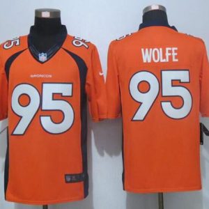 Broncos #95 Derek Wolfe Orange Team Color Stitched New Limited Nike Jersey