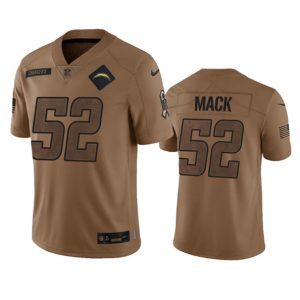 Los Angeles Chargers #52 Khalil Mack 2023 Brown Salute To Service Limited Stitched Jersey