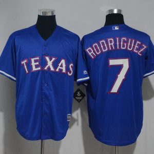 Texas Rangers #7 Ivan Rodriguez Blue Cool Base Stitched Jersey