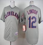 Indians #12 Francisco Lindor Grey Cool Base Stitched Jersey