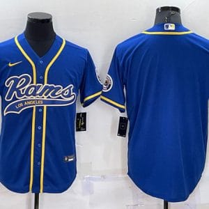 Los Angeles Rams Blank Royal With Patch Cool Base Stitched Baseball Jersey
