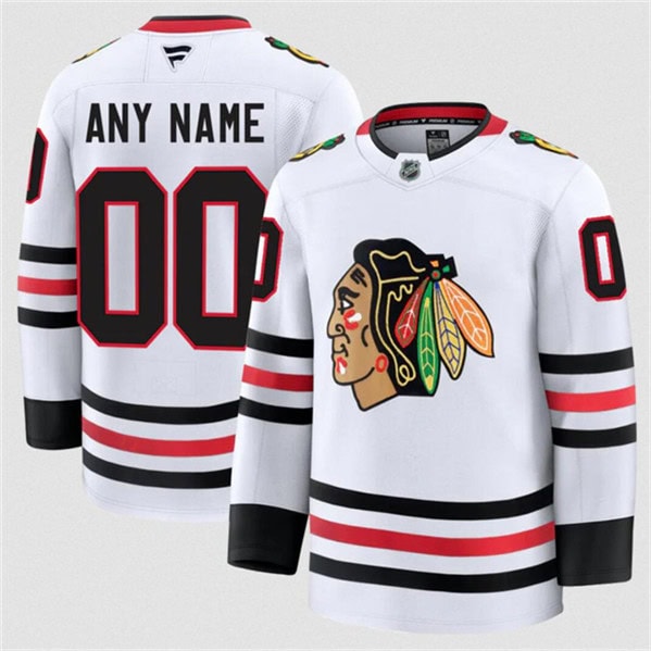 Chicago Blackhawks Custom White 2024-25 Away Stitched Jersey