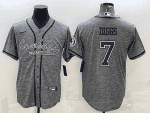 Dallas Cowboys #7 Trevon Diggs Grey With Patch Cool Base Stitched Baseball Jersey