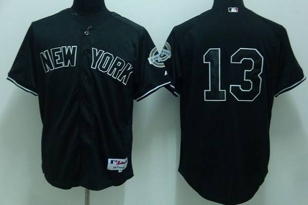 Yankees #13 Alex Rodriguez Stitched Black Jersey