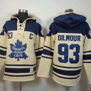 Maple Leafs #93 Doug Gilmour Cream Sawyer Hooded Sweatshirt Stitched Jersey