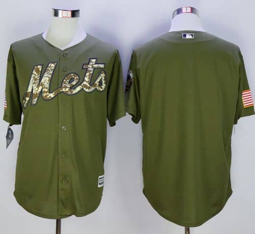 Mets Blank Green Camo New Cool Base Stitched Jersey