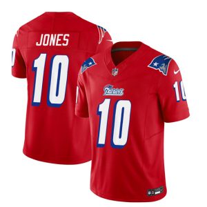 New England Patriots #10 Mac Jones Red 2023 F.U.S.E. Vapor Limited Stitched Jersey