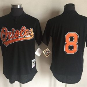 Mitchell And Ness 1997 Orioles #8 Cal Ripken Black Throwback Stitched Jersey