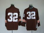 Mitchell Ness Browns #32 Jim Brown Brown Stitched Throwback Jersey