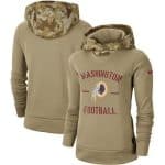 Washington Redskins Khaki 2019 Salute To Service Therma Pullover Hoodie(Run Small)