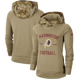 Washington Redskins Khaki 2019 Salute To Service Therma Pullover Hoodie(Run Small)