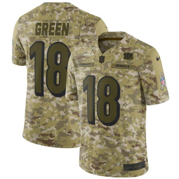 Bengals #18 A.J. Green 2018 Camo Salute to Service Limited Stitched Jersey