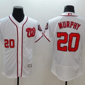 Nationals #20 Daniel Murphy White Flexbase Authentic Collection Stitched Jersey