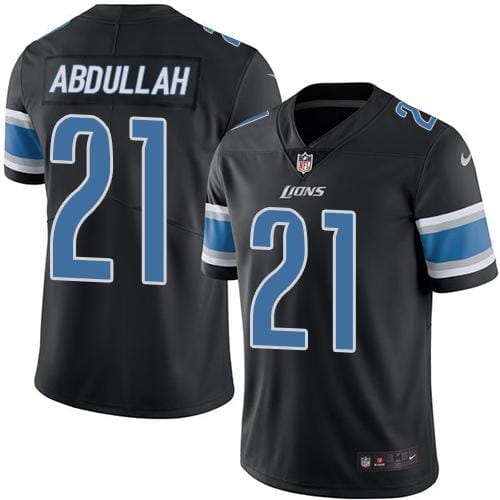 Lions #21 Ameer Abdullah Black Stitched Limited Rush Nike Jersey