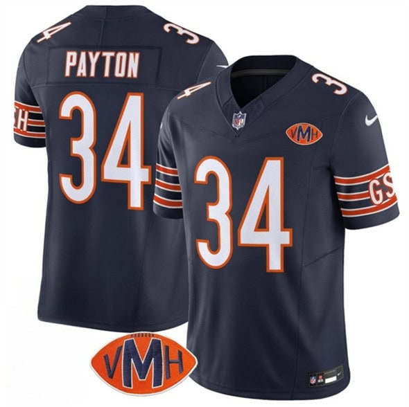 Chicago Bears #34 Walter Payton Navy 2025 F.U.S.E. With VMH Patch Vapor Untouchable Limited Football Stitched Jersey