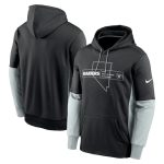 Las Vegas Raiders Black Color Block Fleece Performance Pullover Hoodie