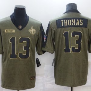 New Orleans Saints #13 Michael Thomas Olive 2021 Salute To Service Limited Player Jersey
