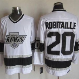 Kings #20 Luc Robitaille White CCM Throwback Stitched Jersey