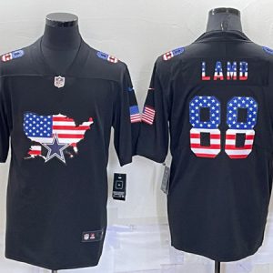 Dallas Cowboys #88 CeeDee Lamb Black USA Flag Limited Stitched Jersey