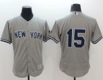 Yankees #15 Thurman Munson Grey Flexbase Authentic Collection Stitched Jersey