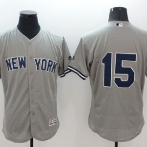 Yankees #15 Thurman Munson Grey Flexbase Authentic Collection Stitched Jersey