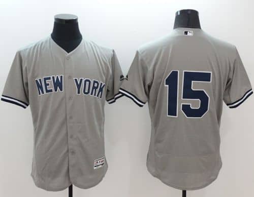 Yankees #15 Thurman Munson Grey Flexbase Authentic Collection Stitched Jersey