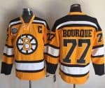 Bruins #77 Ray Bourque Yellow Winter Classic CCM Throwback Stitched Jersey