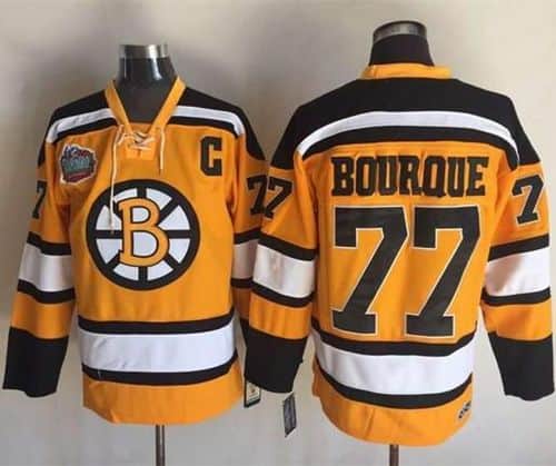 Bruins #77 Ray Bourque Yellow Winter Classic CCM Throwback Stitched Jersey