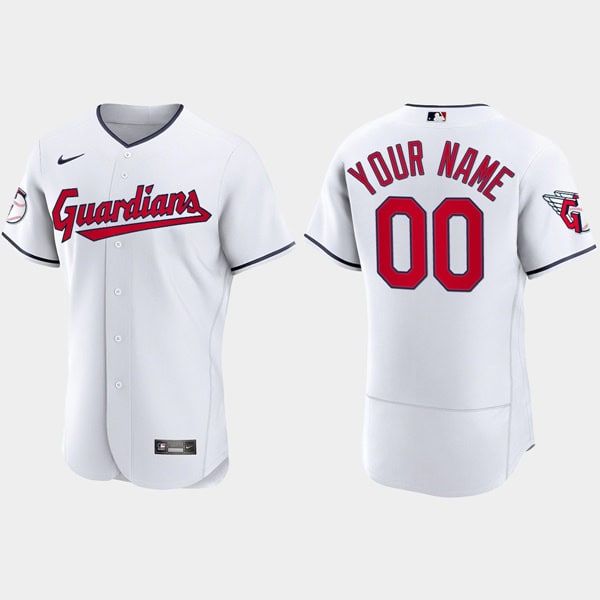 Cleveland Guardians Personalized Custom White Baseball Flex Base Stitched Jersey