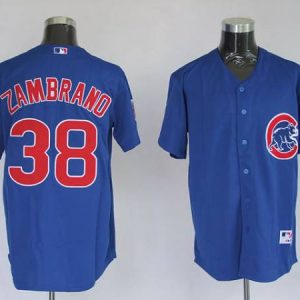 Cubs #38 Carlos Zambrano Stitched Blue Jersey