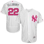 Yankees #22 Jacoby Ellsbury White Strip Flexbase Authentic Collection 2016 Mother's Day Stitched Jersey