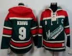 Wild #9 Mikko Koivu Green Red Sawyer Hooded Sweatshirt Stitched Jersey