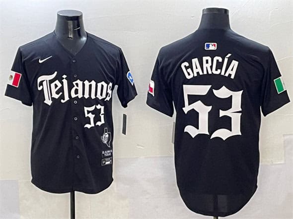 Texas Rangers #53 Adolis Garc¨ªa Black Mexico 2025 Vapor Premier Limited Stitched Jersey