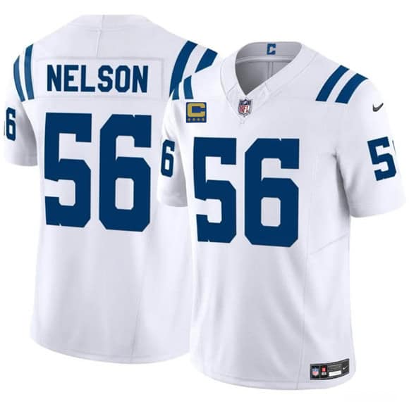 Indianapolis Colts #56 Quenton Nelson White 2025 F.U.S.E. With 4-Star C Patch Vapor Limited Stitched Jersey