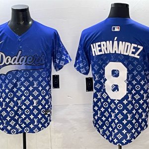 Los Angeles Dodgers #8 Enrique Hernandez Blue Limited Stitched Jersey