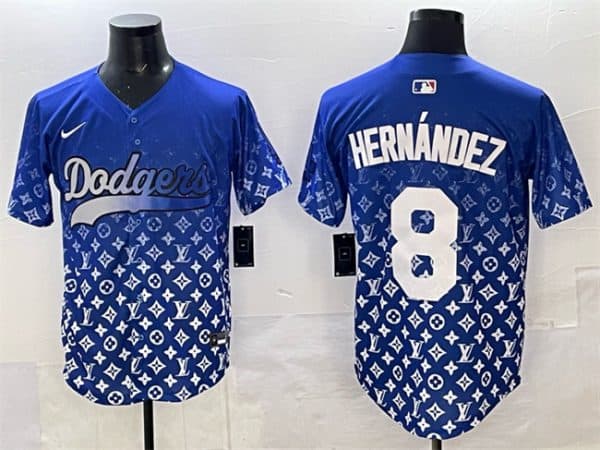 Los Angeles Dodgers #8 Enrique Hernandez Blue Limited Stitched Jersey