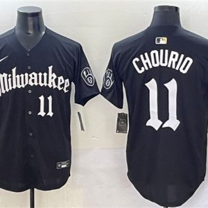 Milwaukee Brewers #11 Jackson Chourio Black 'Gothic 414 Shadows Edition' Vapor Premier Limited Stitched Jersey