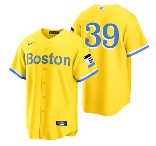 Boston Red Sox #39 Christian Arroyo Gold City Connect Stitched Baseball Jersey