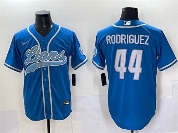 Detroit Lions #44 Malcolm Rodriguez Blue Cool Base Stitched Jersey