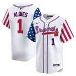 Atlanta Braves #1 Ozzie Albies White 2024 Independence Day Vapor Limited Stitched Jersey