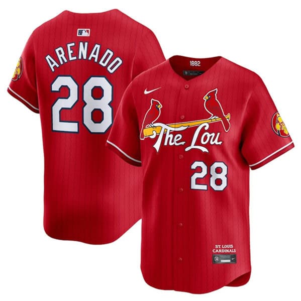 St. Louis Cardinals #28 Nolan Arenado Red 2024 City Connect Limited Stitched Jersey
