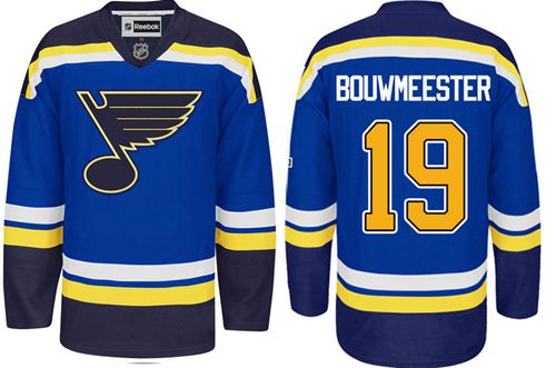 Blues #19 Jay Bouwmeester Light Blue Home Stitched Jersey