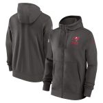 Tampa Bay Buccaneers Pewter Sideline Club Performance Full-Zip Hoodie