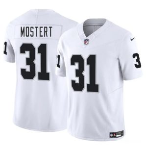 Las Vegas Raiders #31 Raheem Mostert White 2025 F.U.S.E. Vapor Stitched Jersey