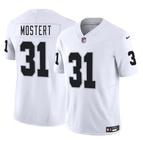 Las Vegas Raiders #31 Raheem Mostert White 2025 F.U.S.E. Vapor Stitched Jersey