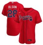 Atlanta Braves #28 Matt Olson Red Flex Base Stitched Baseball Jersey
