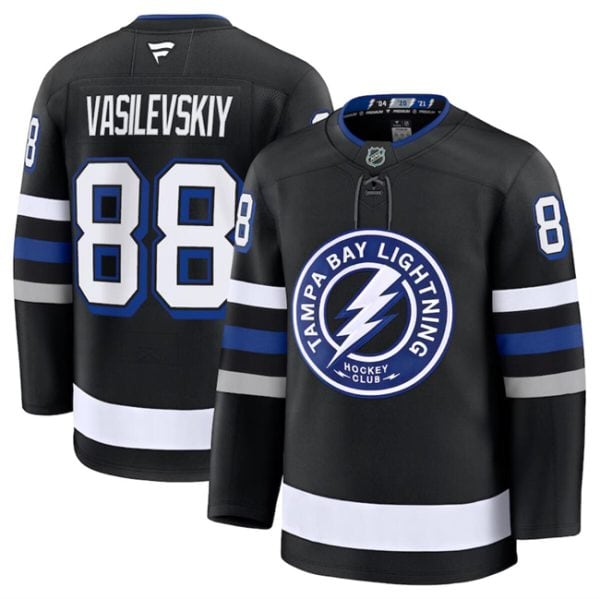 Tampa Bay Lightning #88 Andrei Vasilevskiy Black 2024-25 Alternate Stitched Jersey