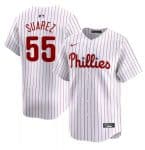 Philadelphia Phillies #55 Ranger Su¨¢rez White Home Limited Stitched Jersey