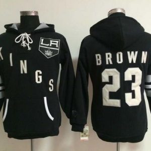 Los Angeles Kings #23 Dustin Brown Black Old Time Heidi Hoodie