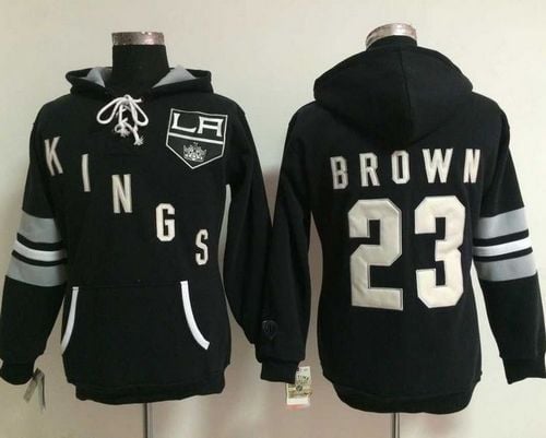 Los Angeles Kings #23 Dustin Brown Black Old Time Heidi Hoodie